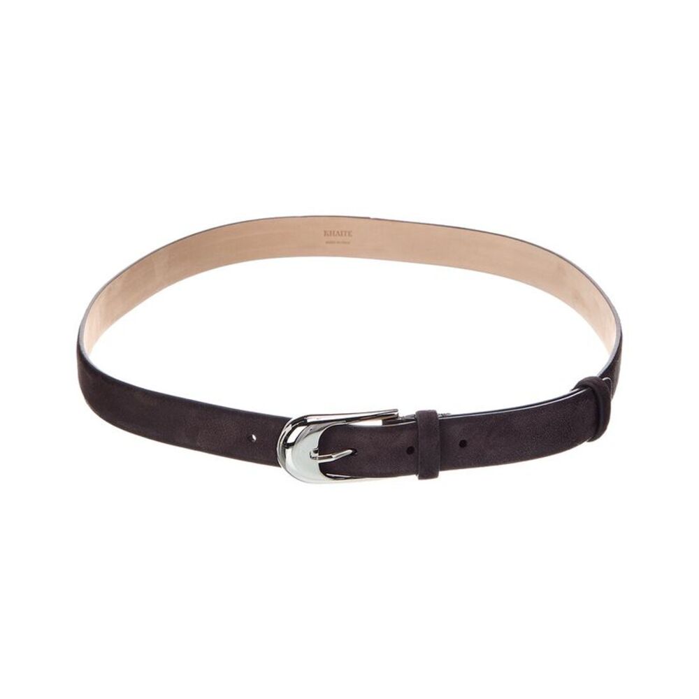 Khaite Dome Suede Belt, Brown